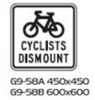 Cyclists Dismount Sign