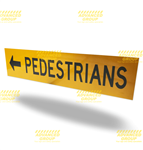 Pedestrians with Left Arrow - Corflute Sign with Left Arrow 1200x300mm
