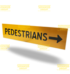 Pedestrians with Right Arrow - Corflute Sign with Right Arrow 1200x300mm