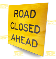 Corflute Road Closed Ahead Sign