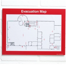 Evacuation Plan Holder with Red Border