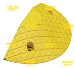 Speed Busters - High Profile HD Rubber Speed Hump Yellow Speed Hump End Cap 210 X 400 X 70mm c/w cable channel 45x45mm