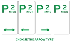 P 2 MINUTE parking sign 225x450mm aluminium