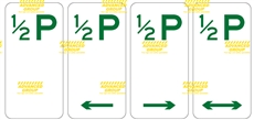 1/2P (half hour) parking sign 225x450mm