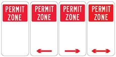 Permit Zone Sign 225x450mm