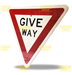 B size Give Way sign 900mm tri