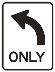All Traffic Turn Left Sign