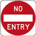 No Entry Sign Reflective on Aluminium