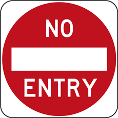 No Entry Sign Reflective on Aluminium