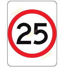 Speed Limit (Speed Restriction) Sign 25 kph