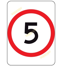 Speed Limit (Speed Restriction) Sign 5 Kph