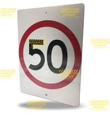Speed Limit Sign 50kmh A size 450x600mm on aluminium Aus Std