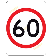 Speed Limit Sign 60Kmh A Size 450x600mm On Aluminium Aus Std