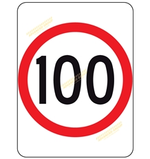 B Size Speed Limit Sign 100kmh 600x800mm on aluminium Aus Std