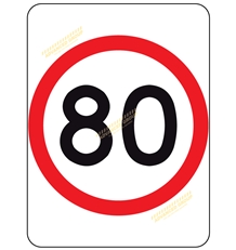 C Size Speed Limit Sign 80kmh Braced 900x1200mm on aluminium Aus Std