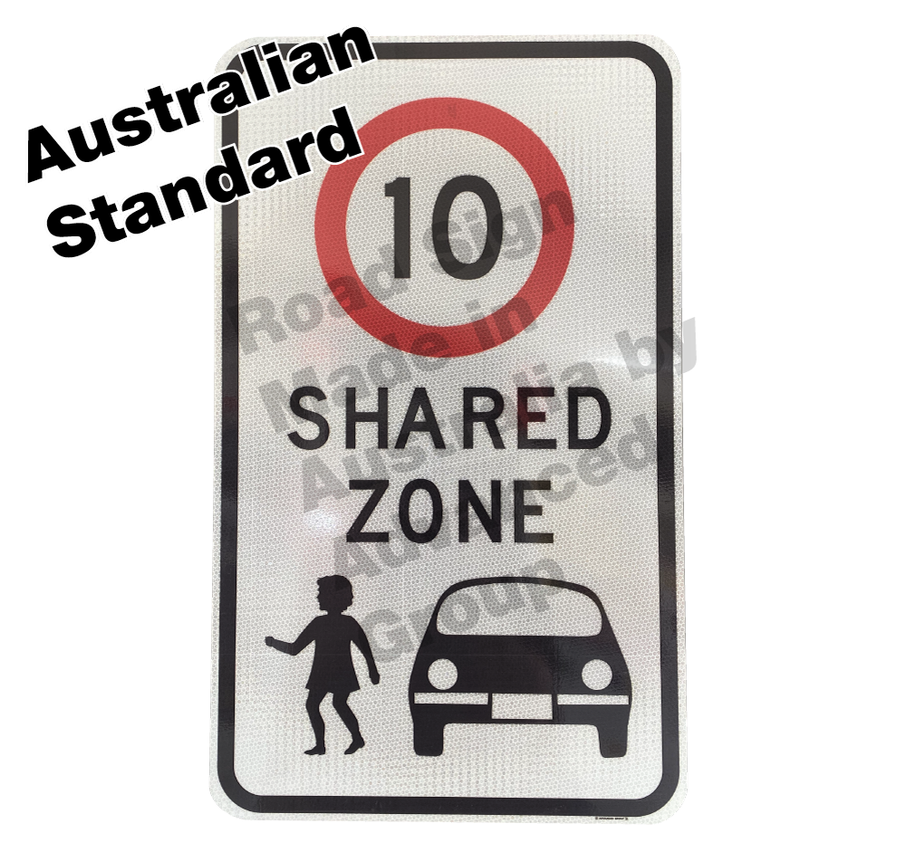 Shared Zone shared zone australian standard road sign