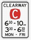 Clearway (specified times)