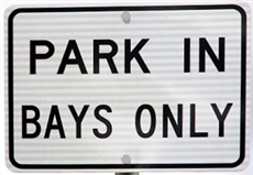 PARK IN BAYS ONLY 450x300mm