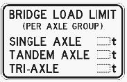 Bridge Load Limit (per axle group)