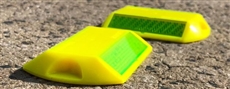Cats Eyes - Reflective Road/Pavement Markers - Fluro Yellow Green.  2 Way