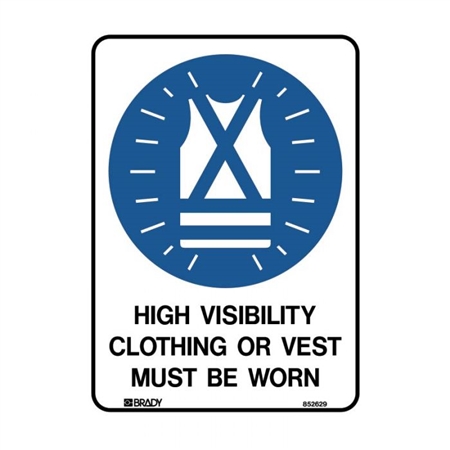Mandatory Sign - Hi-Visibility Clothing Or Vest Must Be Worn - Multiple Options are Available