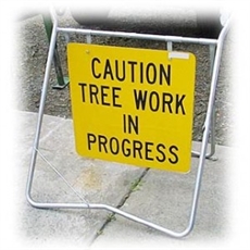 Caution Tree Works in Progress Sign