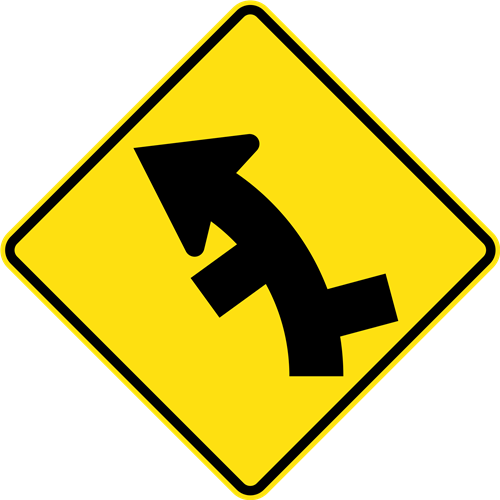 Successive Side Road Junction on a Curve L/R