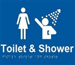 White On Blue - Female Toilet & Shower - Plastic - 210x180