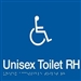 White On Blue - Braille Sign Unisex Accessible Toilets RH - Plastic - 180x180