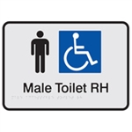 Prem Braille Sign Male Tlt Blk/Slv Rh , Safety Signs, Sold Per Sgn With Qty Of  1