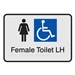 Black On Silver - Braille Sign Female Accessible Toilets LH - Plastic - 210x180