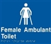 BRAILLE SIGN FEMALE AMBULANT TOILET WHT/BLU