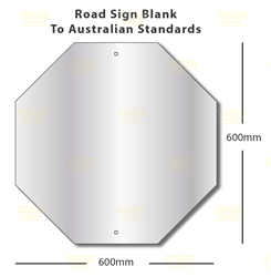 600x600mm 1.6mm thick octagonal aluminium road sign blanks