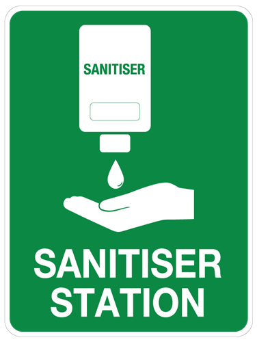 Sanitiser Station Sign 300x450mm Multiple options