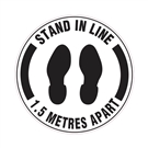 Floor & Carpet Marking Sign - Stand In Line 1.5 Metres Apart