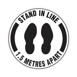 Floor & Carpet Marking Sign - Stand In Line 1.5 Metres Apart