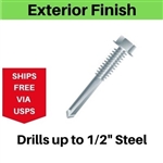 Hex Self Drill Screw 12-24 x 2" #5 Point Exterior Coated100 Pieces