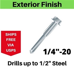 Hex Self Drill Screw 1/4-20 x 6" #5 Point 50 Pieces