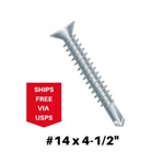 Flat Self Drilling Screw 1/4 x 4-1/2" 50 Pieces