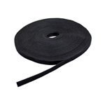 1/2" x 75' Hook & Loop Roll Black For Cable Management