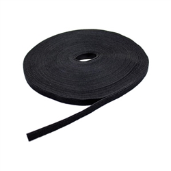 1/2" x 75' Hook & Loop Roll Black For Cable Management