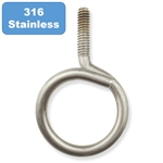 1-1/4" Stainless Steel Bridle Ring 1/4-20 Machine Thread Box of 25