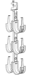 2" Six J Hook Tree Standard Beam Clamp (5 Pack)