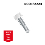 12 x 3/4" White Hex Self Drill #3 Point 500 Pieces