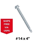 Extra Length Self Drilling Screw 14 x 4" Box of 100