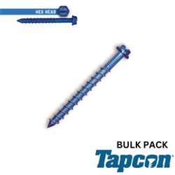 BULK Hex Head Tapcon Concrete Screw 1/4" x 2-3/4" Box of 1,500 Part# 3158400