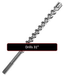 Rotary Hammer Drill: 3/4 Drill Bit Size 6 Max Drilling, 8 OAL