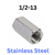 1/2-13 Rod Coupling  Nut Stainless Steel 10 Pieces