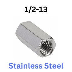 1/2-13 Rod Coupling  Nut Stainless Steel 10 Pieces