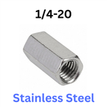 1/4-20 Rod Coupling Nut 18-8 Stainless 50 Pieces